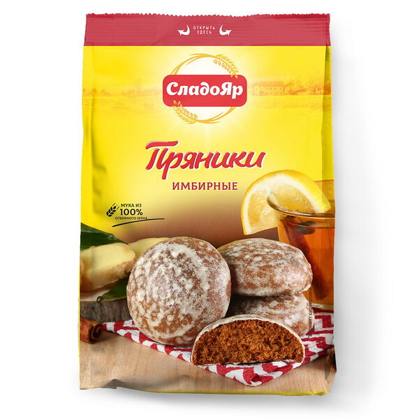 Пряники сырц Сладояр Имбирные 350г