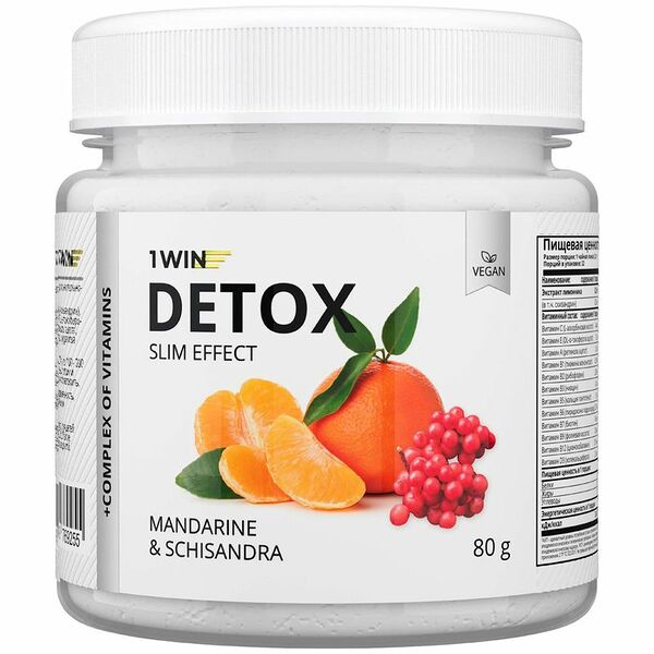 Концентраты 1Win Детокс Слим Эффект Мандарин с лимонником сухие порошковые, 80г