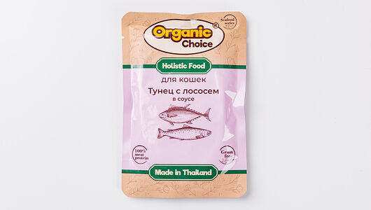 Влажный корм для кошек Organic Сhoice Grain Free тунец с лососем в соусе 70г