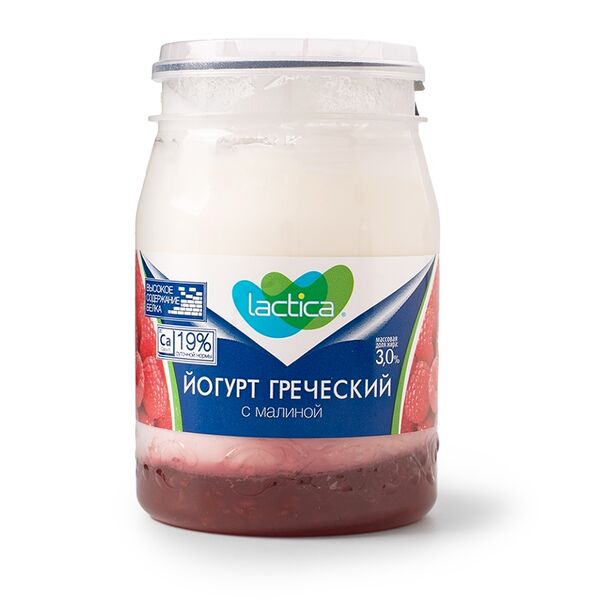 Йогурт греческий Lactica малина, 3%