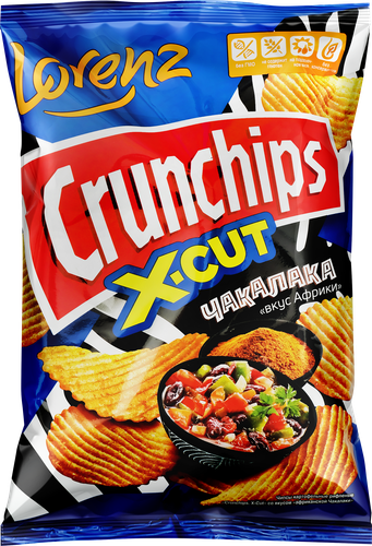 

Чипсы Crunchips X-Cut картофельные рифленые со вкусом африканской Чакалаки 70 г