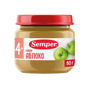 

Пюре Semper яблоко с 4 месяцев 80 г