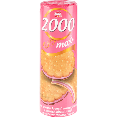 Печенье-сэндвич "BIFA" (клубника) 500г