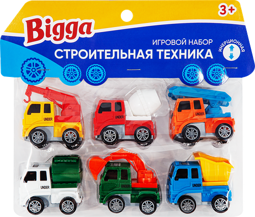 Игровой набор BIGGA Строительная техника, инерционный, 6 предметов, Арт. LM88061