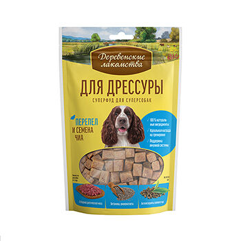 Деревенские лакомства Суперфуд для дрессуры Перепел/Семена чиа для собак 90 г
