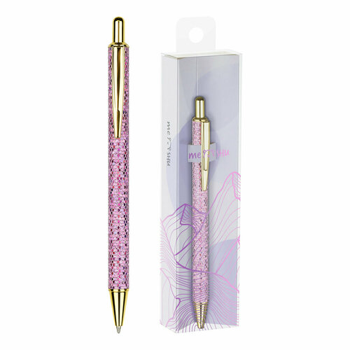 

Ручка шариковая MESHU Pink shimmer, автоматическая, синий, 1 мм