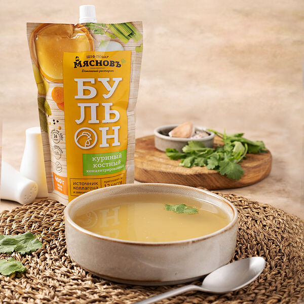 Бульон костный куриный для супа МясновЪ Шеф-повар 400 г