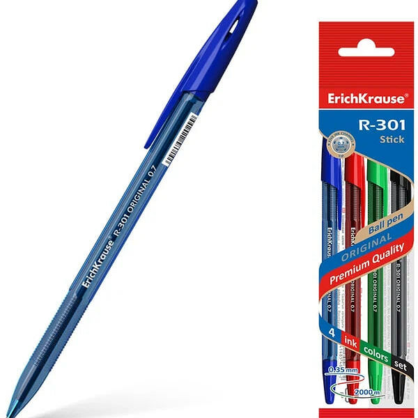Ручка шариковая Erich Krause Stick Original 1.0 R-301, 4 шт