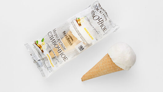 Мороженое сливочное в рожке 