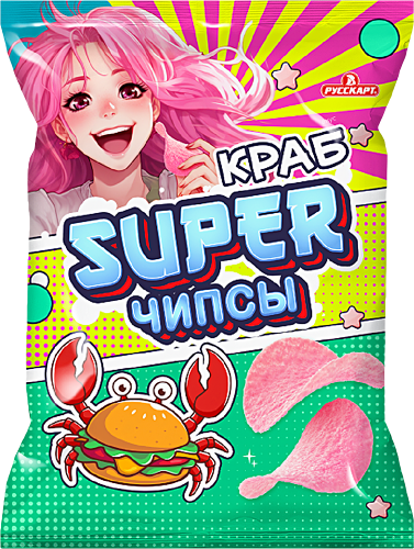 Чипсы Super картофельные вкус Краб, 70г