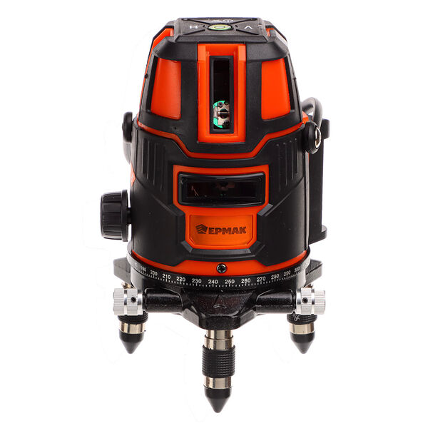 Ермак уровень лазерный, 3 зеленых луча, 15м, 2400 мач, зарядное устройство, защитные очки, кейс