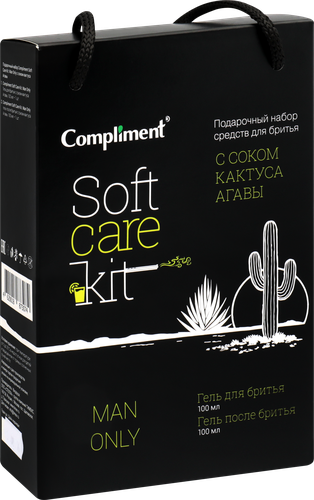 

Набор подарочный мужской Compliment Soft Care Kit Man Only Гель для бритья 100мл + Гель после бритья 100мл
