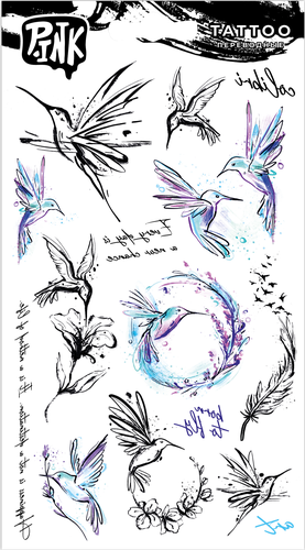 

Наклейки-тату переводные P.INK Птицы №1, №2, 11x20см, Арт. ПИНК-292, ПИНК-293