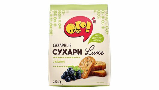 Сухари сахарные Luxe (Люкс) с изюмом ТМ Kerneco (Кернеко)