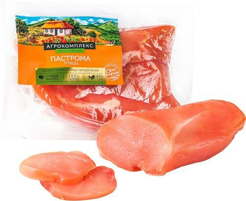 Пастрома из мяса птицы Агрокомплекс сырокопченая вес