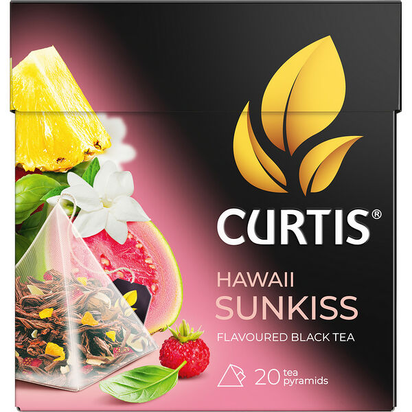 Чай черный Curtis Hawaii Sunkiss с аром гуавы земляникой ананасом и базиликом пирамидки 20пак 34г