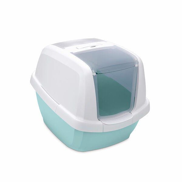 Биотуалет для кошек Imac Maddy белый/цвет морской волны 62х49.5х47.5 см