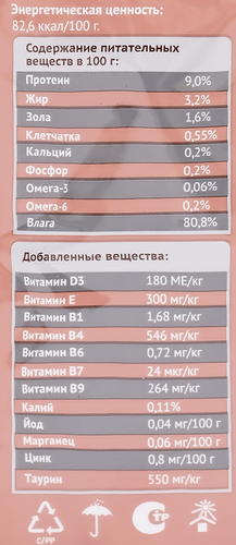 

Корм для кошек Мираторг для стерилизованных кошек говядина в соусе 80 г