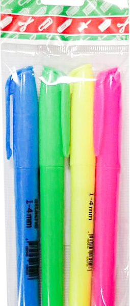 Набор текстовыделителей Комус 1-4.5мм 4шт