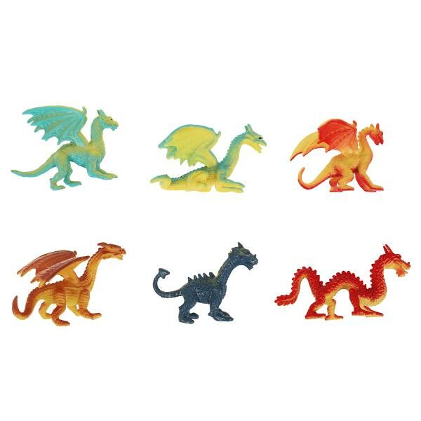 Игрушки пластизоль драконы 6 шт
