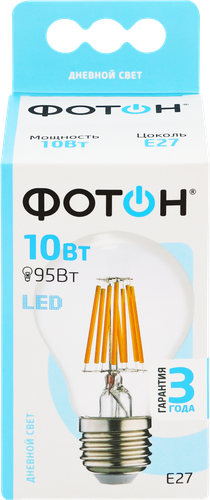 

Лампа светодиодная Фотон LED FL A60 10W E27 4000K