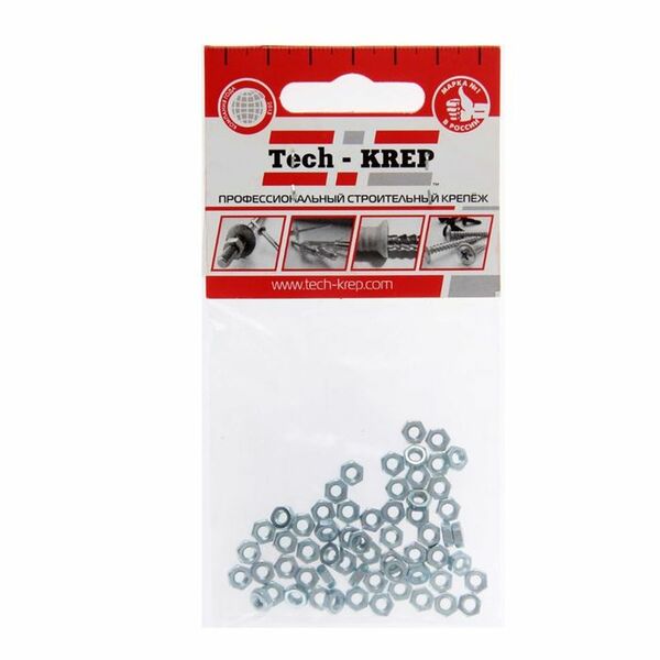 Гайка DIN 934 М3мм TECH-KREP, шестригранная, 60шт