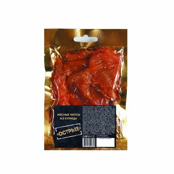 Чипсы Острые из курицы сырокопченые