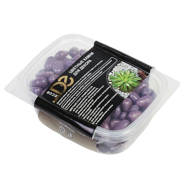 Камни декоративные, 5-10 мм, сиреневый, 350 г