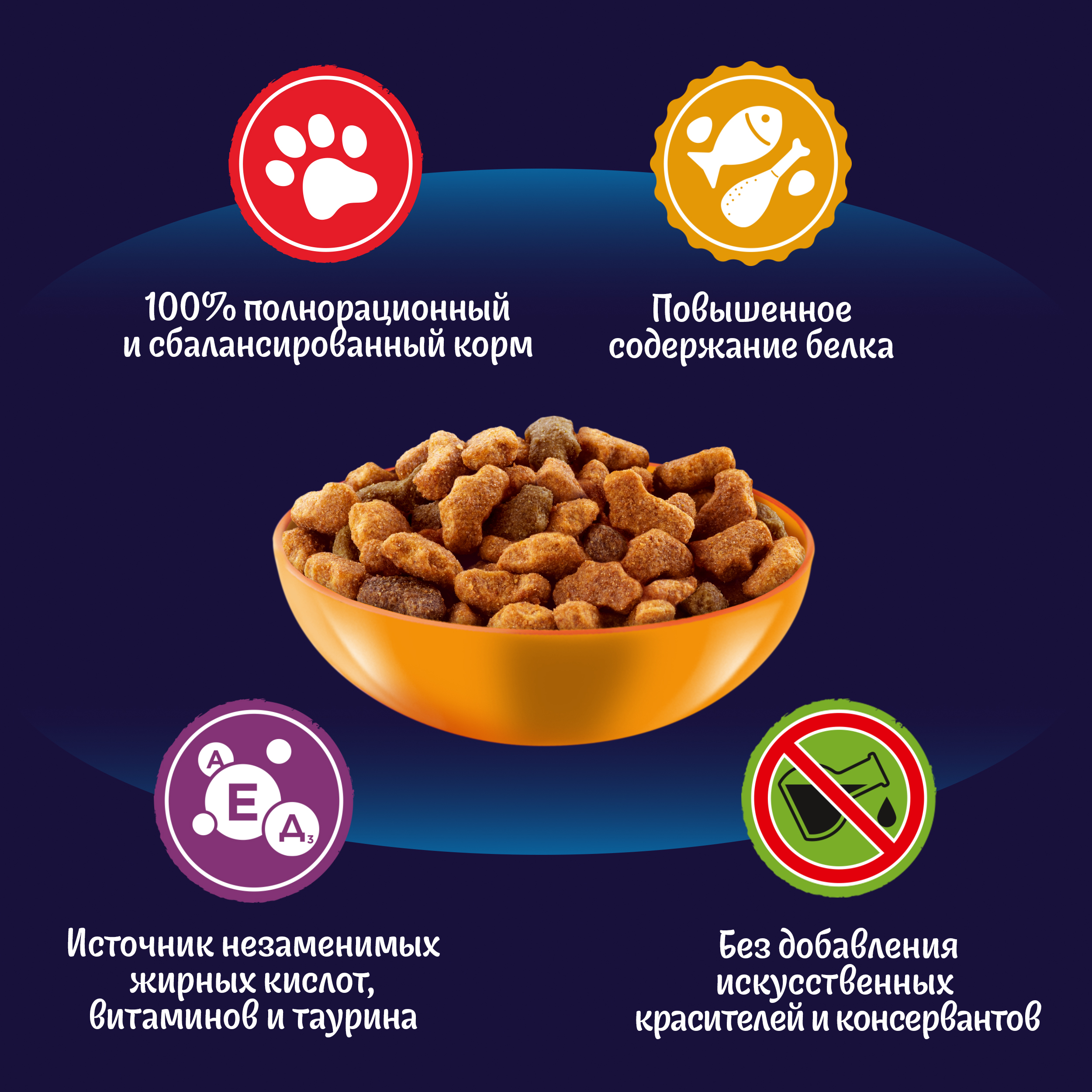 

Сухой корм Felix Мясное объедение для взрослых кошек с курицей мешок 10 кг