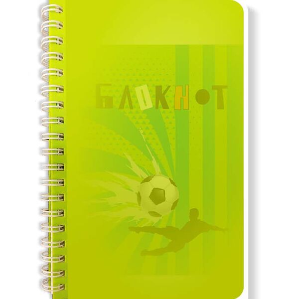 Блокнот Футбол 40л клетка салатовый пластик 21с67.1