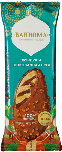 Мороженое Bahroma эскимо пломбир фундук и шоколадная нуга 70г