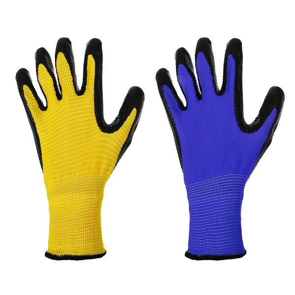 Inbloom перчатки садовые нейлоновые  с нитриловым полуобливом , 10 размер, 24см, 50 г, 2 цвета