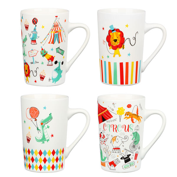 Millimi цирк кружка 375 мл, фарфор, 4 дизайна в ассортименте