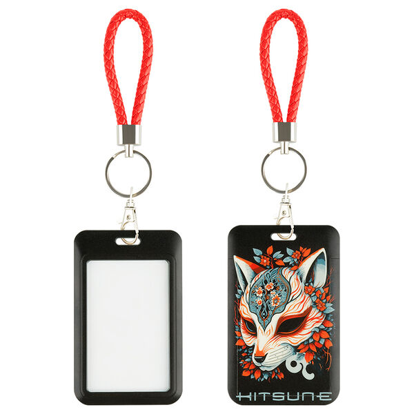 Бейдж вертикальный Meshu Kitsune, 11х7см, петля с карабином, 2D печать