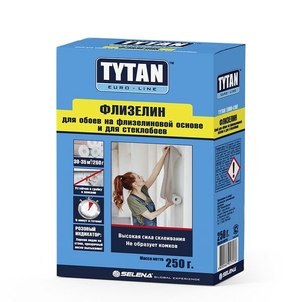 Клей для флизелиновых обоев TYTAN Euro-line Флизелин, с индикатором, 250 г