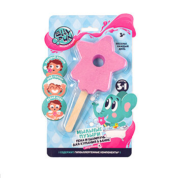 Мыльные пузыри Elly Fun 3в1 звезда цвет розовый, Россия