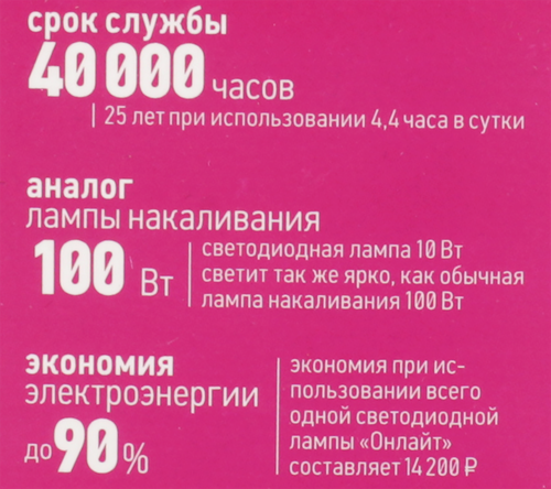 

Лампа светодиодная Онлайт 10Вт 2700К Е14 шар филамент