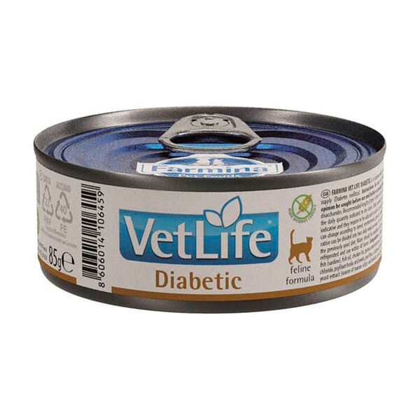 Farmina Vet Life Cat Diabetic влажный корм для кошек при диабете в консервах с курицей, 85 г