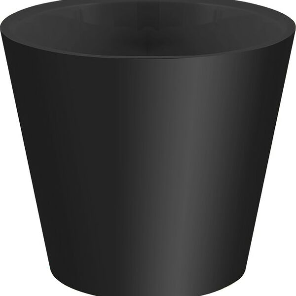 Горшок для цветов IdiLand Rosemary с дренажной вставкой на колесиках черный d-330мм 16л