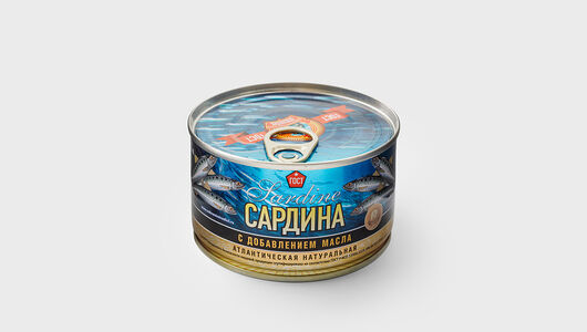 Сельдь атлантическая Сохраним традиции натуральная с добавлением масла 240г