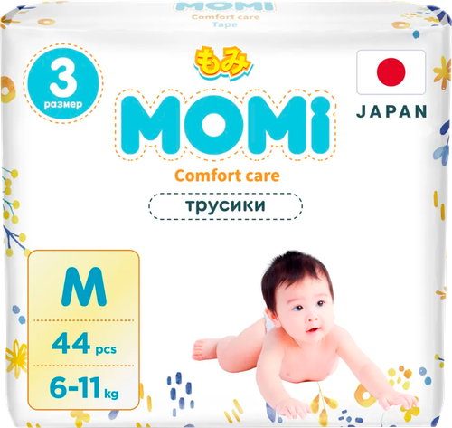 

Подгузники-трусики детские Momi Comfort Care M 6-11 кг 44 шт.