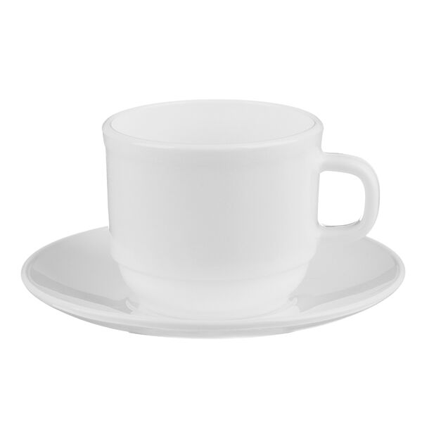 Millimi бьянко чайная пара (чашка 250мл., блюдце 15 см) опаловое стекло, kfb250t/d60t