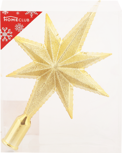 

Верхушка для елки HOMECLUB Звезда 23,5см, с глиттером Арт. HV2501-198/10S1, 1 шт, цвет в ассортименте