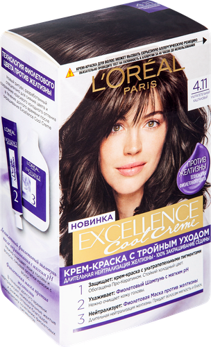 

Краска для волос L'Oreal Paris Excellence Cool Creme 4.11 Ультрапепельный каштановый 192 мл