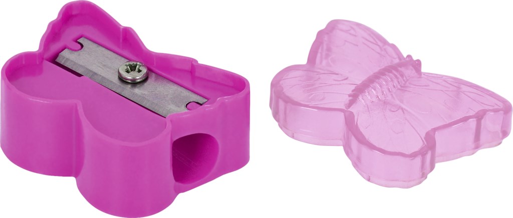 

Точилка CREATIVIKI Бабочки, пластиковая, 1 отверстие, с контейнером, Арт. 203713, в ассортименте