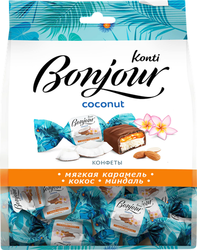 

Конфеты Konti Bonjour Coconut Карамель-Кокос-Миндаль 200 г