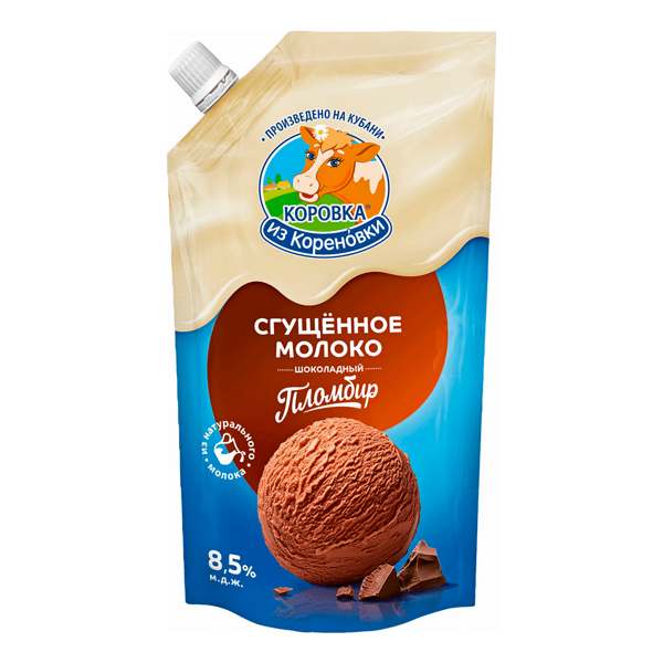 Молоко сгущенное Коровка из Кореновки пломбир шоколад 8.5%, 270 г
