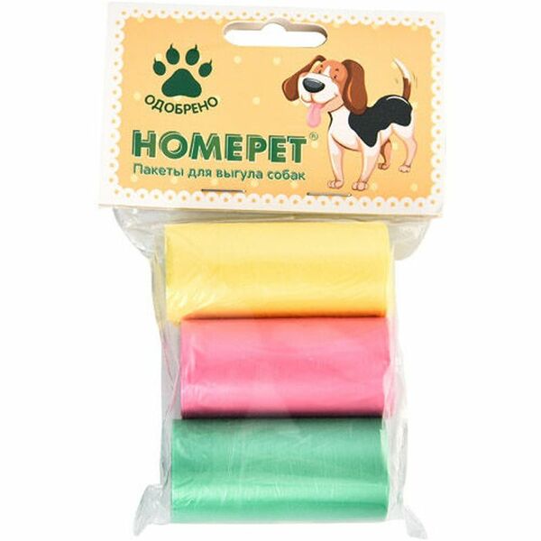 Пакеты Homepet для выгула собак 3х20шт