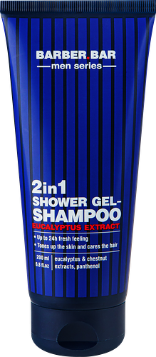 Шампунь-гель для душа мужской Barber bar 2в1 с экстрактом эвкалипта, 200мл