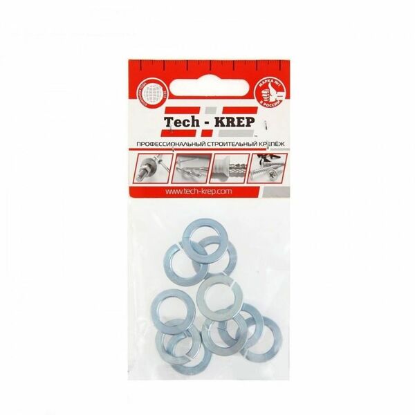 Шайба DIN 127b пружинная М 12мм, 10шт, оцинкованная, TECH-KREP